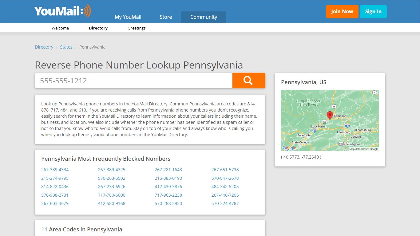 Pennsylvania Phone Numbers - Reverse Phone Number Lookup PA | YouMail